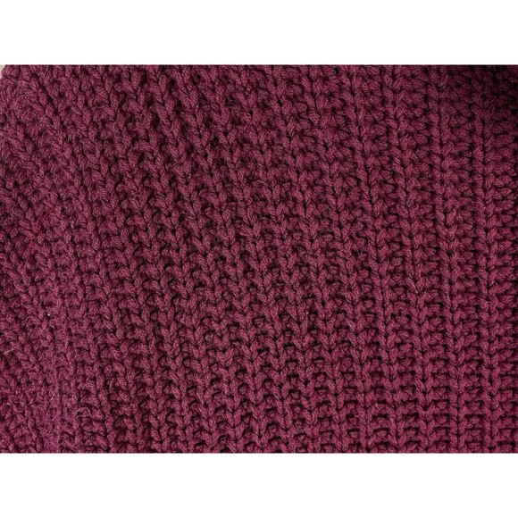 FREE PEOPLE Swim Too Deep Oversized Turtleneck Sweater Women S Chunky Knit Red - Picture 11 of 15